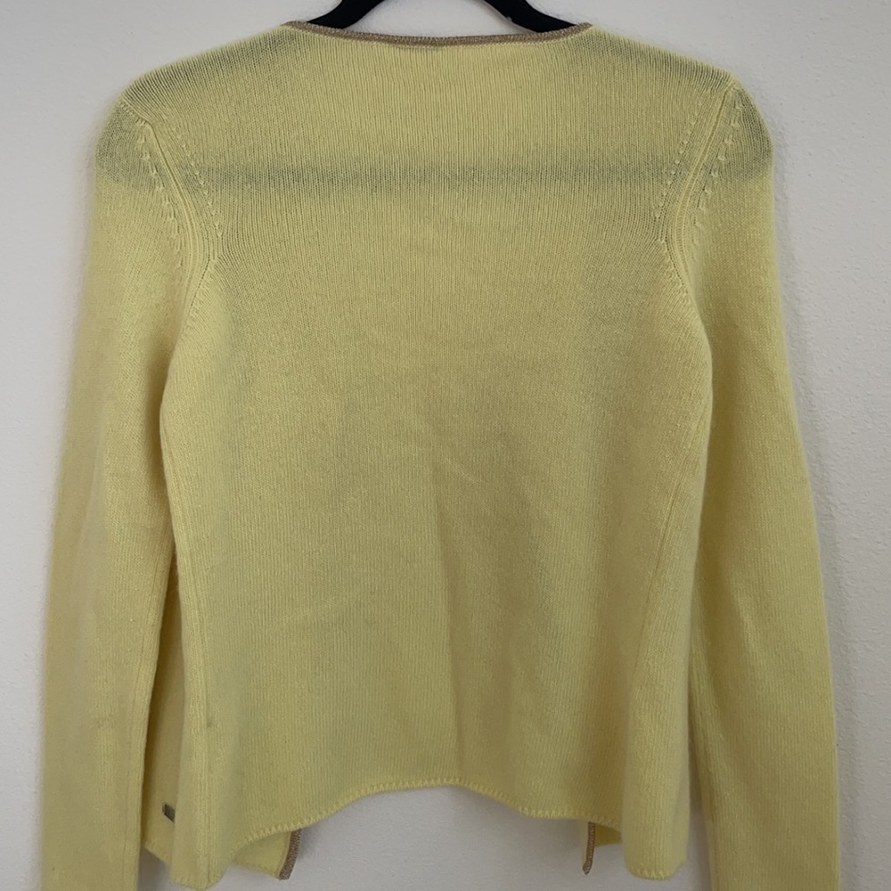 CHANEL vintage Cruise collection 2001 cashmere open front cardigan Yellow 38 - Picture 10 of 11